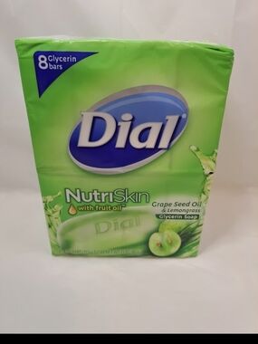 Dial Nutriskin GRAPE SEED OIL & LEMONGRASS Glycerin Soap 4 Oz -8 Bars-Disc  RARE